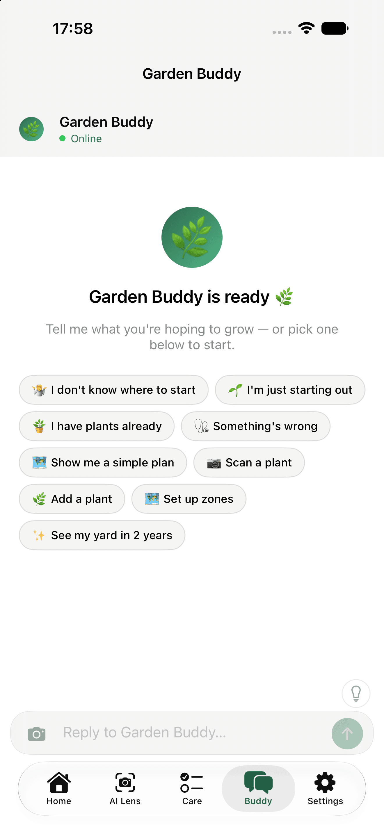 Ask Garden Buddy anything